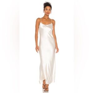 Anine Bing Cream Satin Slip Dress